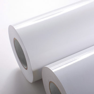 লেবেল উপাদান 80gsm সাদা গ্লাসিন কাগজ এবং শক্তিশালী প্রাথমিক আঠালো সঙ্গে প্রলিপ্ত কাগজ